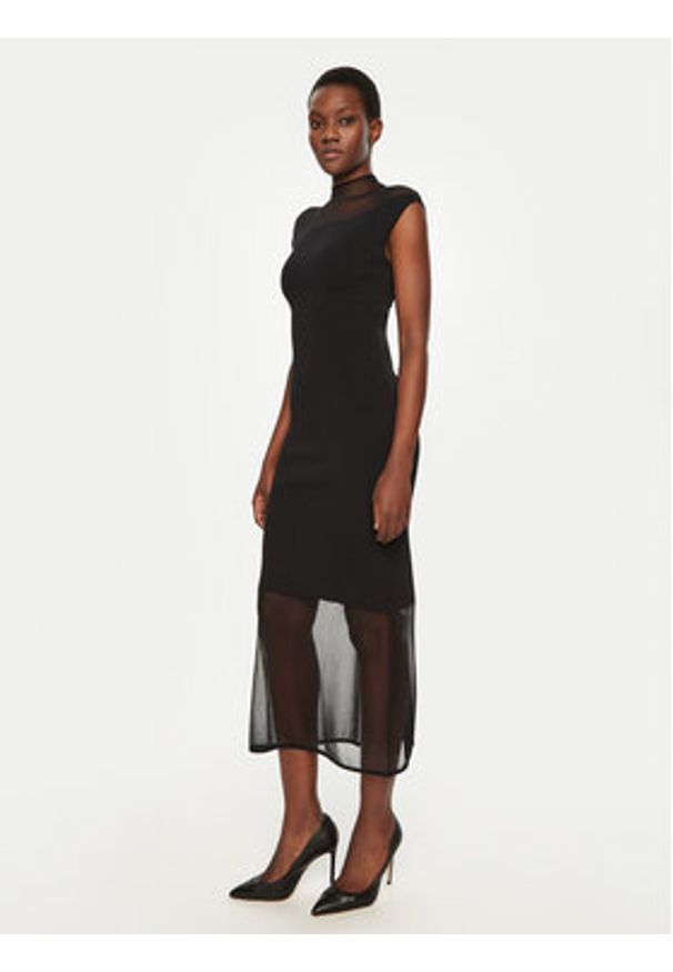 Calvin Klein Sukienka codzienna K20K207919 Czarny Regular Fit. Okazja: na co dzień. Kolor: czarny. Materiał: syntetyk. Typ sukienki: proste. Styl: casual