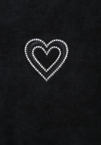 Renee - Czarny T-shirt z Bawełny Ozdobiony Sercem z Cyrkonii Amythera. Okazja: na co dzień. Kolor: czarny. Materiał: bawełna. Wzór: aplikacja. Styl: elegancki, casual, sportowy #6