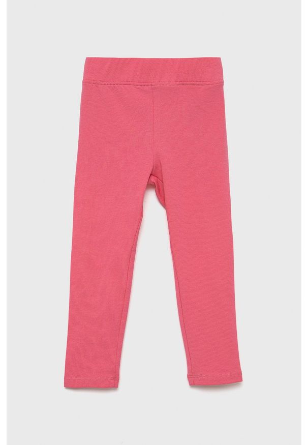 Tom Tailor legginsy dziecięce kolor różowy gładkie. Kolor: różowy. Materiał: bawełna, dzianina. Wzór: gładki