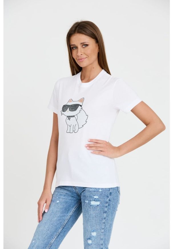 Karl Lagerfeld - KARL LAGERFELD Biały t-shirt Ikonik 2.0. Kolor: biały
