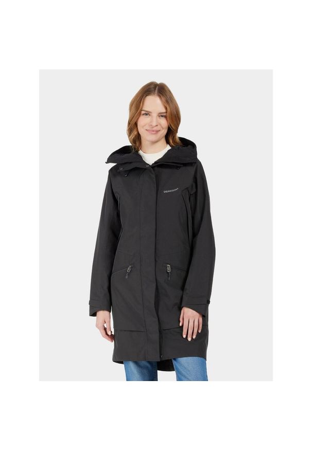 Płaszcz przeciwdeszczowy damski Didriksons Ilma Parka 8. Kolor: czarny. Sezon: zima