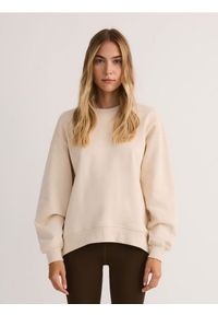 Reserved - Bluza oversize - jasnożółty. Kolor: żółty. Materiał: bawełna, dzianina #1