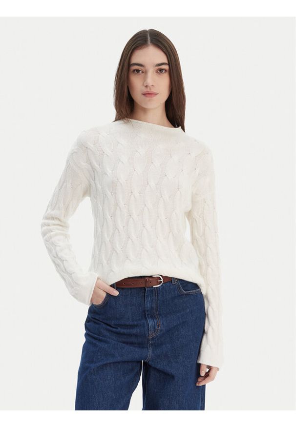 United Colors of Benetton - United Colors Of Benetton Sweter 1335D2467 Biały Regular Fit. Kolor: biały. Materiał: syntetyk