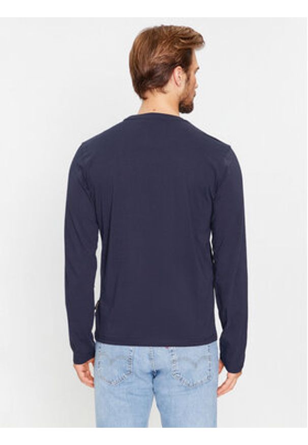 Napapijri Longsleeve Salis NP0A4HN7 Granatowy Regular Fit. Kolor: niebieski. Materiał: bawełna. Długość rękawa: długi rękaw