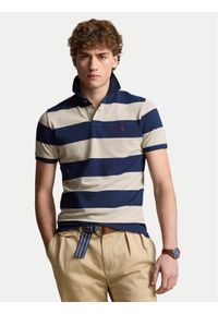 Polo Ralph Lauren Polo 710941434001 Granatowy Custom Slim Fit. Typ kołnierza: polo. Kolor: niebieski. Materiał: bawełna