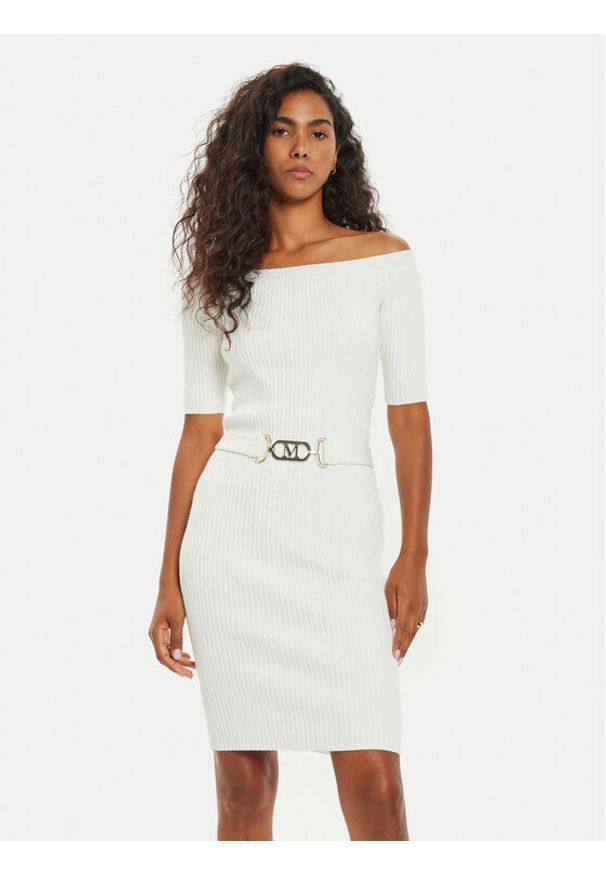 Marciano Guess Sukienka dzianinowa 4BGK08 5618Z Écru Bodycon Fit. Materiał: wiskoza. Typ sukienki: bodycon