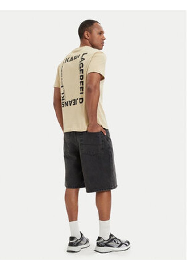 Karl Lagerfeld Jeans T-Shirt B2M17090 Khaki Relaxed Fit. Kolor: brązowy. Materiał: bawełna