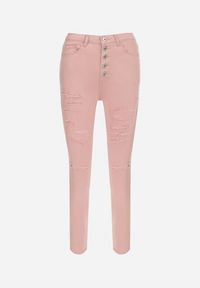 Born2be - Różowe Jeansy Skinny na Guziki Arru. Stan: podwyższony. Kolor: różowy #6