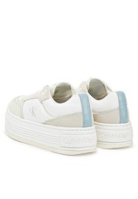Calvin Klein Jeans Sneakersy Bold Flatf Low Lace Mix YW0YW01742 Biały. Kolor: biały. Materiał: zamsz, skóra