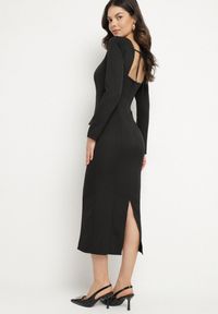 Born2be - Czarna Elegancka Sukienka Ołówkowa z Wiązaniem i Imitacją Kieszeni Tillirisa. Okazja: na co dzień, na imprezę, na spotkanie biznesowe. Kolor: czarny. Długość rękawa: długi rękaw. Typ sukienki: ołówkowe. Styl: elegancki #6