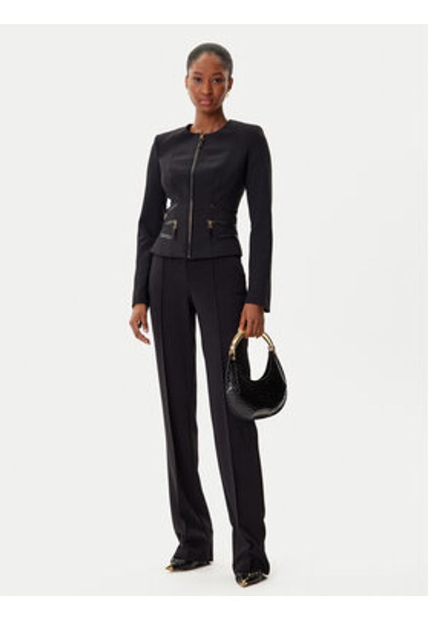 Elisabetta Franchi Spodnie materiałowe PA-113-56E2-V340 Czarny Regular Fit. Kolor: czarny. Materiał: bawełna