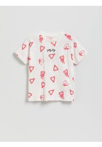 Reserved - Świąteczny t-shirt z nadrukiem - wielobarwny. Materiał: bawełna. Wzór: nadruk. Styl: wizytowy