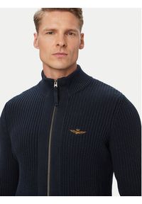 Aeronautica Militare Kardigan 262MA1664UL00409 Granatowy Regular Fit. Kolor: niebieski. Materiał: bawełna #3