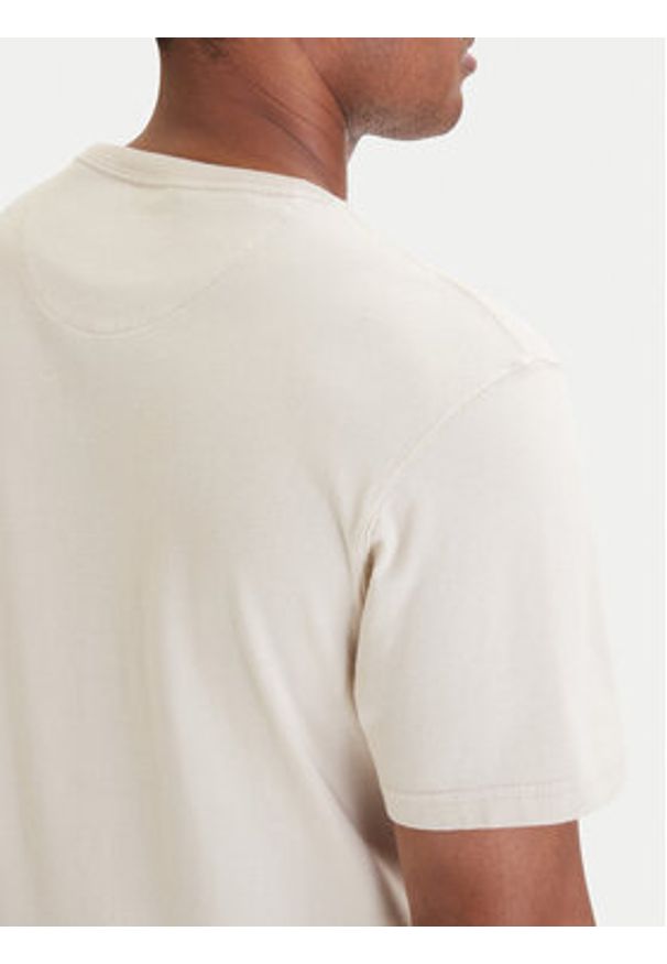 Barbour T-Shirt Tartan MTS0670BE12 Beżowy jasny Tailored Fit. Kolor: beżowy. Materiał: bawełna