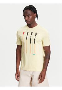 United Colors of Benetton - United Colors Of Benetton T-Shirt 3BL0U10AG Beżowy Relaxed Fit. Kolor: beżowy. Materiał: bawełna