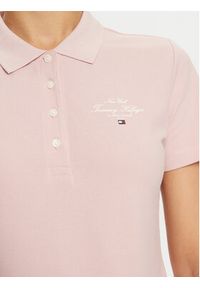 TOMMY HILFIGER - Tommy Hilfiger Polo WW0WW43930 Różowy Slim Fit. Typ kołnierza: polo. Kolor: różowy. Materiał: bawełna