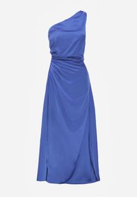 Renee - Niebieska Elegancka Sukienka na Jedno Ramię o Asymetrycznym Fasonie Leylane. Kolor: niebieski. Typ sukienki: asymetryczne. Styl: elegancki. Długość: maxi #4