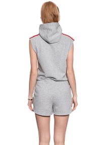 Wrangler - DAMSKI KOMBINEZON WRANGLER SPORTY PLAYSUIT MID GREY MEL W6063IC37. Kolor: szary. Materiał: materiał. Wzór: melanż. Styl: sportowy #9