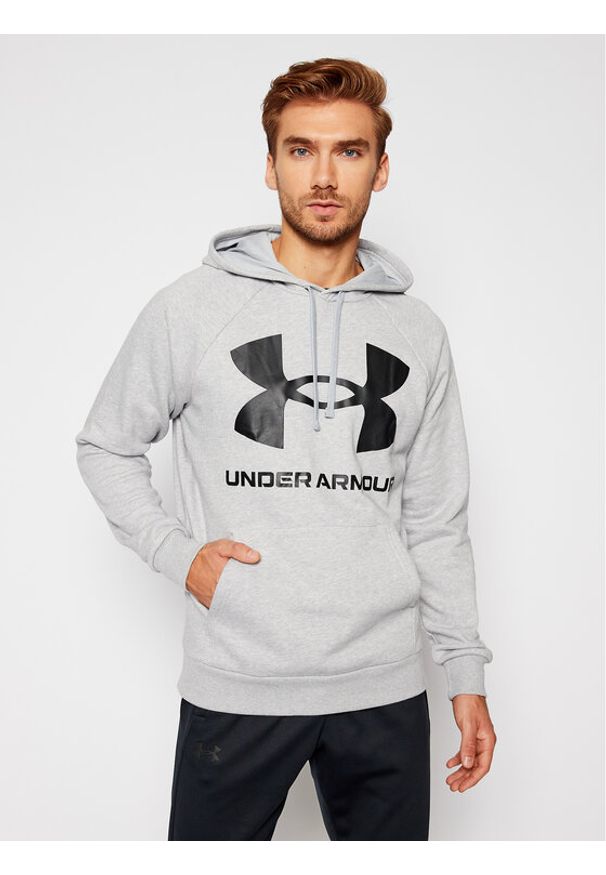 Under Armour Bluza Ua Rival 1357093 Szary Regular Fit. Kolor: szary. Materiał: bawełna