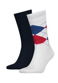 ZEAGLE - Skarpetki męskie Tommy Hilfiger - Zestaw 2 par bawełnianych 39-42. Kolor: wielokolorowy. Materiał: elastan, poliamid, bawełna