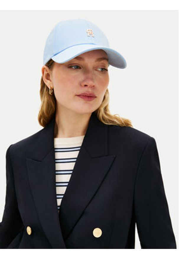 TOMMY HILFIGER - Tommy Hilfiger Czapka z daszkiem Elevated Chic AW0AW17631 Błękitny. Kolor: niebieski. Materiał: bawełna