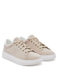 BOSS Sneakersy 50541646 Beżowy. Kolor: beżowy. Materiał: zamsz, skóra