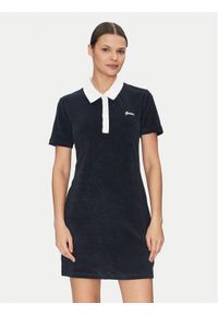 Guess Sukienka codzienna V5GK01 KCQV1 Granatowy Regular Fit. Okazja: na co dzień. Kolor: niebieski. Materiał: bawełna. Typ sukienki: proste. Styl: casual #1