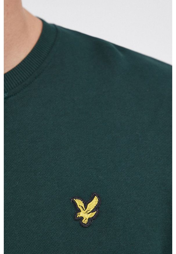 Lyle & Scott - Bluza bawełniana. Okazja: na co dzień. Kolor: zielony. Materiał: bawełna. Wzór: aplikacja. Styl: casual