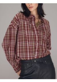 Reserved - Koszula w kratę - bordowy. Kolor: czerwony. Materiał: bawełna #1