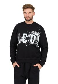 DSQUARED2 Czarna męska bluza Icon Splash Cool Fit Crewneck, Rozmiar XL. Kolor: czarny #2