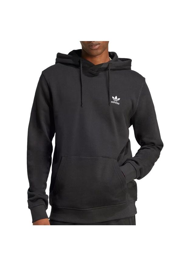Adidas - Bluza męska adidas Originals Trefoil Essentials Hoodie French Terry JD2404 - czarna. Okazja: na co dzień. Typ kołnierza: kaptur. Kolor: czarny. Materiał: materiał, bawełna. Wzór: aplikacja. Styl: casual, klasyczny