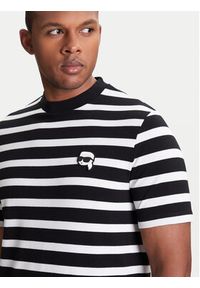 Karl Lagerfeld - KARL LAGERFELD T-Shirt 755022 553231 Czarny Regular Fit. Typ kołnierza: dekolt w karo. Kolor: czarny. Materiał: bawełna #4