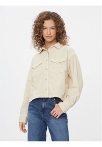 Wrangler Kurtka przejściowa Boxy 112342669 Biały Regular Fit. Kolor: biały. Materiał: bawełna, sztruks