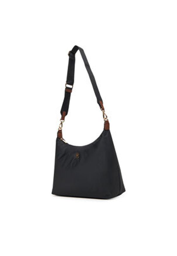 TOMMY HILFIGER - Tommy Hilfiger Torebka Popette Shoulder Bag AW0AW17937 Czarny. Kolor: czarny. Materiał: skórzane
