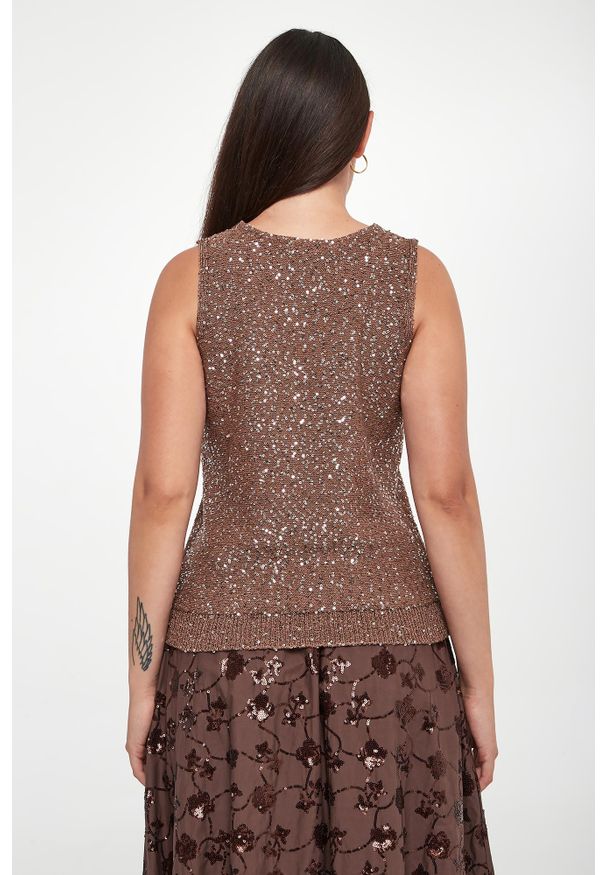Weekend Max Mara - Top damski z cekinami Acaici WEEKEND MAX MARA