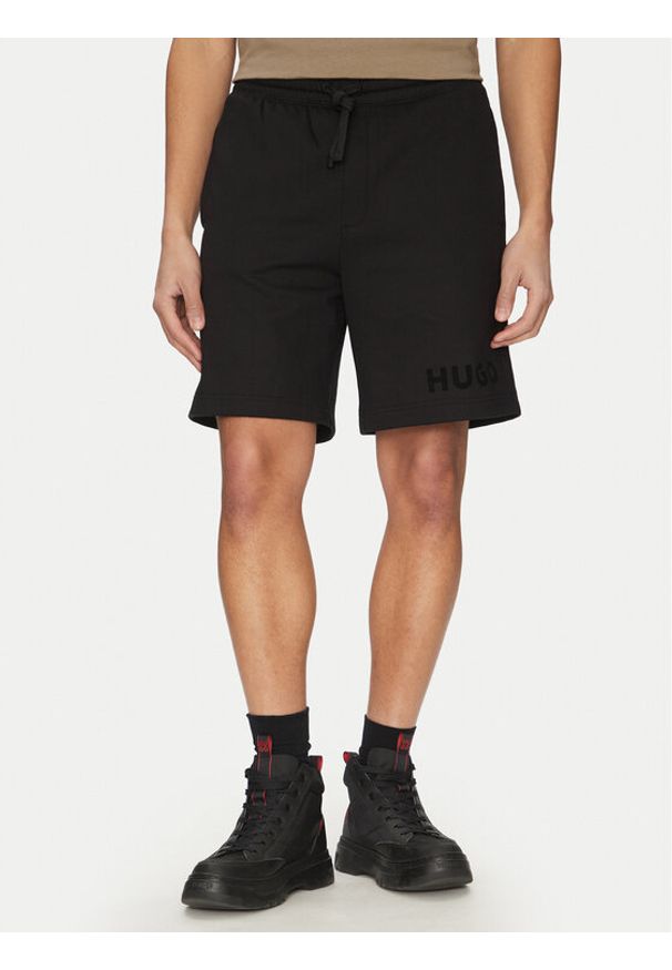 Hugo - HUGO Szorty sportowe Dinkoe 50535260 Czarny Relaxed Fit. Kolor: czarny. Materiał: bawełna. Styl: sportowy