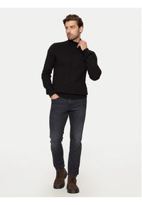 Jack & Jones - Jack&Jones Golf Pannel 12258472 Czarny Regular Fit. Typ kołnierza: golf. Kolor: czarny. Materiał: syntetyk, bawełna