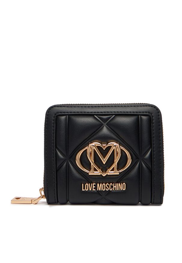 Love Moschino - LOVE MOSCHINO Mały Portfel Damski JC5641PP0NLC0000 Czarny. Kolor: czarny. Materiał: skóra