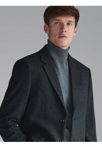 Reserved - Marynarka regular fit z wiskozą - ciemnoszary. Kolor: szary. Materiał: wiskoza #1