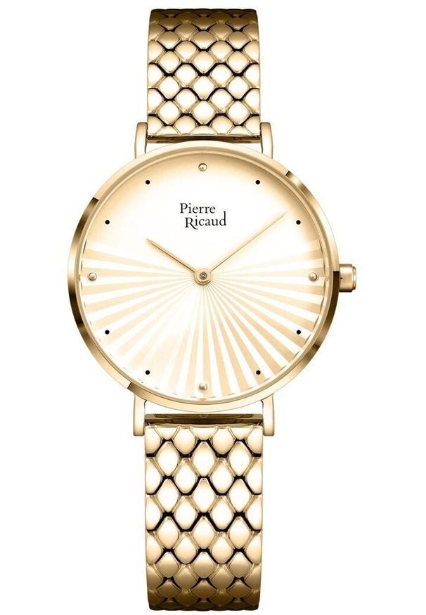 Zegarek damski Pierre Ricaud P22166.1141Q CYRKONIE złoty. Kolor: złoty