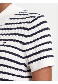 TOMMY HILFIGER - Tommy Hilfiger Polo Fine WW0WW41474 Kremowy Regular Fit. Typ kołnierza: polo. Kolor: kremowy. Materiał: bawełna #2