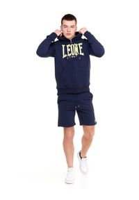 LEONE 1947 APPAREL - Męska zapinana na zamek bluza z kapturem Leone 1947 Apparel. Typ kołnierza: kaptur. Kolor: niebieski. Materiał: tkanina. Sport: fitness