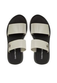 Calvin Klein Jeans Klapki Sandal Slide Double Strap YW0YW01694 Biały. Kolor: biały. Materiał: skóra #4