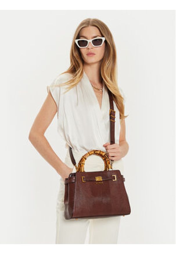 Guess Torebka HWKB95 06060 Brązowy. Kolor: brązowy. Materiał: skórzane