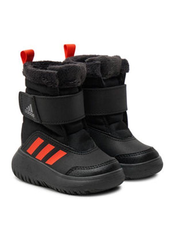 Adidas - adidas Śniegowce Winterplay I IF1715 Czarny. Kolor: czarny. Materiał: skóra