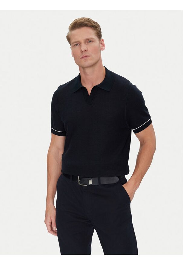 BOSS Polo H-Jianluca 50537654 Granatowy Regular Fit. Typ kołnierza: polo. Kolor: niebieski. Materiał: bawełna