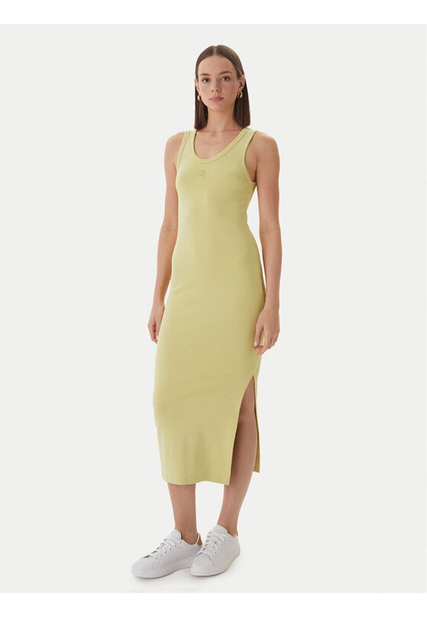 Hugo - HUGO Sukienka codzienna Nalimera 50514521 Zielony jasny Slim Fit. Okazja: na co dzień. Kolor: zielony. Materiał: bawełna. Typ sukienki: proste. Styl: casual