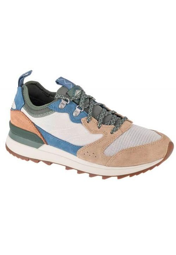 Buty do chodzenia męskie Merrell Alpine 83. Zapięcie: sznurówki. Kolor: wielokolorowy, niebieski, szary. Materiał: guma, skóra, tkanina, materiał, syntetyk. Szerokość cholewki: normalna. Sport: turystyka piesza