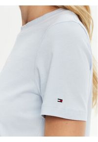 TOMMY HILFIGER - Tommy Hilfiger T-Shirt WW0WW45428 Błękitny Regular Fit. Kolor: niebieski. Materiał: bawełna #4