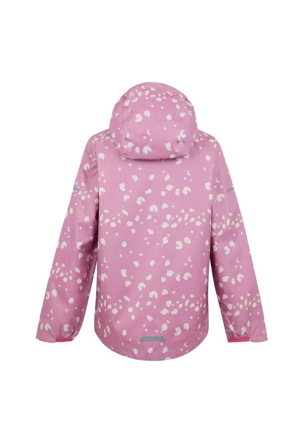 Regatta - Kurtka turystyczna przeciwdeszczowa dziecięca Printed Lever wodoodporna. Kolor: fioletowy. Materiał: poliester, tkanina